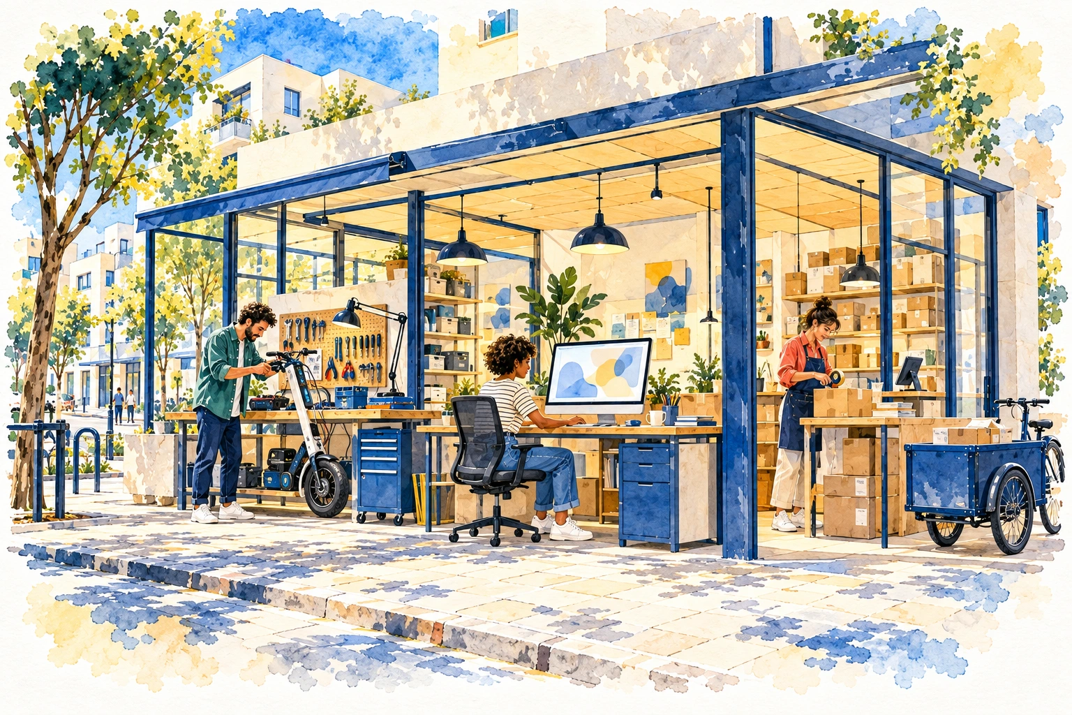 An urban space for digital services, local business, and hands-on projects