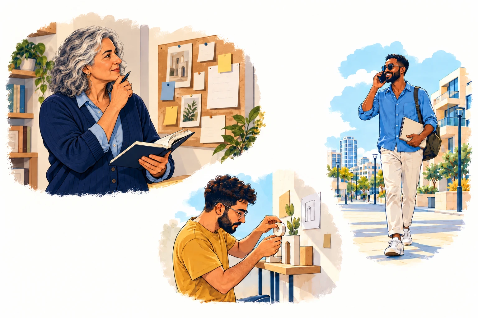 Individual moments of developing an idea, getting feedback, and testing a prototype